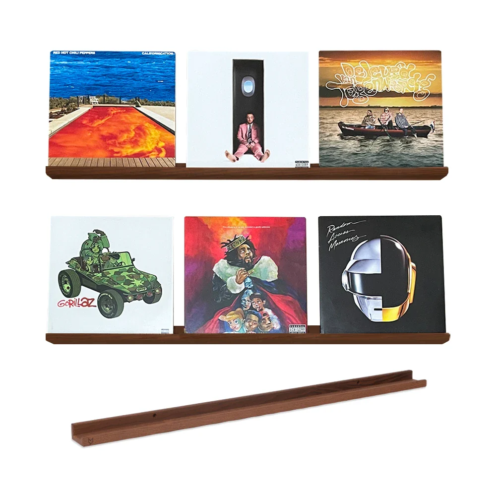 Vinyl album shelf - Walnut - 100cm: Store & display