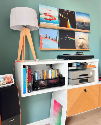 Elpee  wandplank, eiken