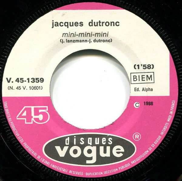 mini-mini-mini   et moi, et moi, et moi (7inch single)