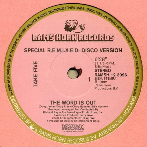 the word is out (special r.e.m.i.x.e.d. disco version) / reaching out for love